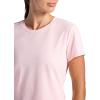 Head Women’s Shadow Stripe Crewneck T-Shirt, Slim Fit, Stretch Lightweight Material(Crystal Rose)