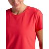 Head Women’s Shadow Stripe Crewneck T-Shirt, Slim Fit, Stretch Lightweight Material(Hibiscus)