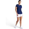 Head Women’s Shadow Stripe Crewneck T-Shirt, Slim Fit, Stretch Lightweight Material(Medieval Blue)