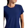 Head Women’s Shadow Stripe Crewneck T-Shirt, Slim Fit, Stretch Lightweight Material(Medieval Blue)