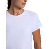 Head Women’s Shadow Stripe Crewneck T-Shirt, Slim Fit, Stretch Lightweight Material(Stark White)
