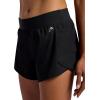 Head Women’s Vigor Short, Relaxed Fit, 3” Inseam, Mid-Rise, Stretch Lightweight Material, Moisture-Wicking(Black)