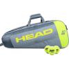 HEAD Core 3R Pro Tennis Racquet Bag – Holds 3 Racquets, Adjustable Strap(Grey/Yellow)