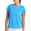 Head Women’s Backspin Crewneck T-Shirt, Slim Fit, Lightweight and Breathable Mesh Fabric(Azure Blue)