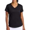Head Women’s Mesh V-Neck T-Shirt, Slim Fit, Stretch Lightweight Material(Black)