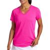 Head Women’s Mesh V-Neck T-Shirt, Slim Fit, Stretch Lightweight Material(Proud Pink)