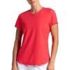 Head Women’s Shadow Stripe Crewneck T-Shirt, Slim Fit, Stretch Lightweight Material(Hibiscus)