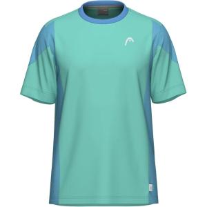 HEAD Boys Slice Performance T-Shirt – Lightweight Moisture Wicking Athletic Tee(Turquoise/Airforce Blue)