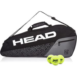 HEAD Core 3R Pro Tennis Racquet Bag – Holds 3 Racquets, Adjustable Strap(Black/Grey)