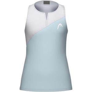 HEAD Girls Spirit Performance Tank Top – Lightweight Moisture Wicking Sleeveless Athletic Shirt(Light Blue/White)