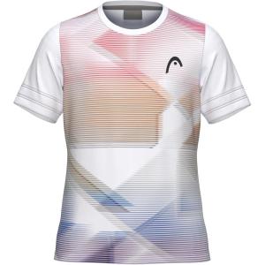 HEAD Girls Tie-Break II Performance Tennis T-Shirt – Moisture Wicking Athletic Top for Practice & Play(Light Blue Print)