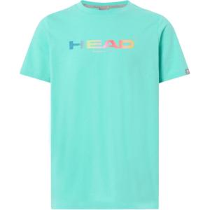HEAD Junior Rainbow T-Shirt – Soft Moisture Wicking Logo Tee for Sports & Everyday Wear(Turquoise)