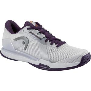 HEAD Men’s Sprint Pro 4.0 Tennis Shoe – Lightweight, Breathable, All-Court & Clay, Energy Return(Light Grey/Purple Night)
