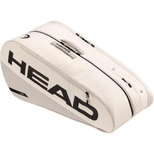 HEAD Tour Racquet Bag L (9R) Tennis Bag – Holds Up to 9 Racquets, CCT+ Climate Control Technology, 2 Main Compartments, Shoe Pocket & Backpack Carry System(White)