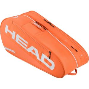 HEAD Tour Racquet Bag L (9R) Tennis Bag – Holds Up to 9 Racquets, CCT+ Climate Control Technology, 2 Main Compartments, Shoe Pocket & Backpack Carry System(Orange)