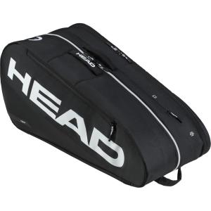 HEAD Tour Racquet Bag L (9R) Tennis Bag – Holds Up to 9 Racquets, CCT+ Climate Control Technology, 2 Main Compartments, Shoe Pocket & Backpack Carry System(Black)