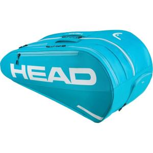 HEAD Tour Racquet Bag L (9R) Tennis Bag – Holds Up to 9 Racquets, CCT+ Climate Control Technology, 2 Main Compartments, Shoe Pocket & Backpack Carry System(Blue)