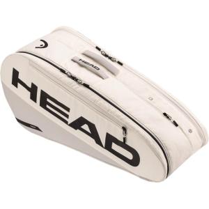 HEAD Tour Racquet Bag M (6R) Tennis Bag – Holds Up to 6 Racquets, CCT+ Climate Control Technology, 2 Main Compartments, Shoe Pocket & Backpack Carry System(White)