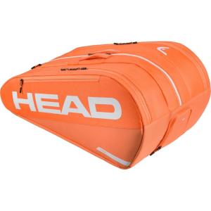 HEAD Tour Racquet Bag XL (12R) Tennis Bag – Holds Up to 12 Racquets, CCT+ Climate Control Technology, 3 Main Compartments, Shoe Pocket & Backpack Carry System(Orange)