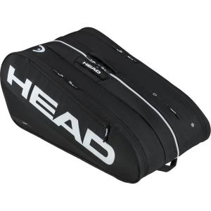 HEAD Tour Racquet Bag XL (12R) Tennis Bag – Holds Up to 12 Racquets, CCT+ Climate Control Technology, 3 Main Compartments, Shoe Pocket & Backpack Carry System(Black)