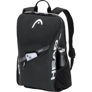 HEAD Tour Tennis Backpack 25L – Holds 2 Racquets, Shoe Compartment, Phone Pocket, Water Bottle & Ball Can Pockets(Black)