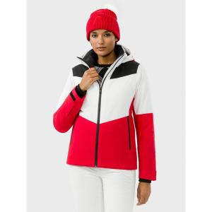 HEAD Women’s Element Insulated Ski Jacket – Waterproof, Mechanical Stretch, Detachable Hood, Snow Gaiter(Red  Black)