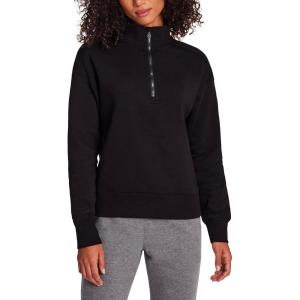 HEAD Women’s Supersoft Fleece Half-zip, Relaxed Fit, Midweight Fleece Material(Black)