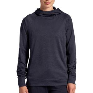 HEAD Women’s Tally Brushback Hoodie, Relaxed Fit, Stretch Midweight Material, Moisture-wicking(Black Heather)
