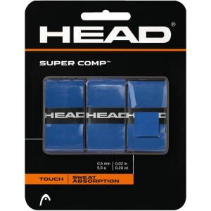 Head Super Comp Racquet Overgrip – Tennis Racket Grip Tape – 3-Pack,(Blue)