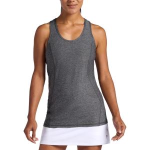 Head Women’s Break Point Tank Top, Slim Fit, Lightweight Heathered Material(Black Heather)