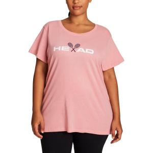 Head Women’s Crossed Racquets Crewneck Top, Relaxed Fit, Lightweight Jersey Material(Rose Elegance)