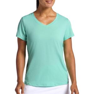 Head Women’s Mesh V-Neck T-Shirt, Slim Fit, Stretch Lightweight Material(Yucca)