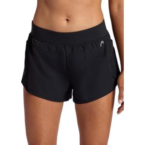 Head Women’s Vigor Short, Relaxed Fit, 3” Inseam, Mid-Rise, Stretch Lightweight Material, Moisture-Wicking(Black)