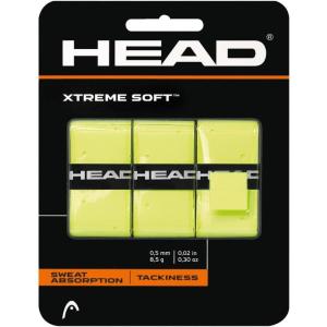 Head Xtreme Soft Racquet Overgrip Tennis Racket Grip Tape 3 Pack White, White, Pack US(Yellow)